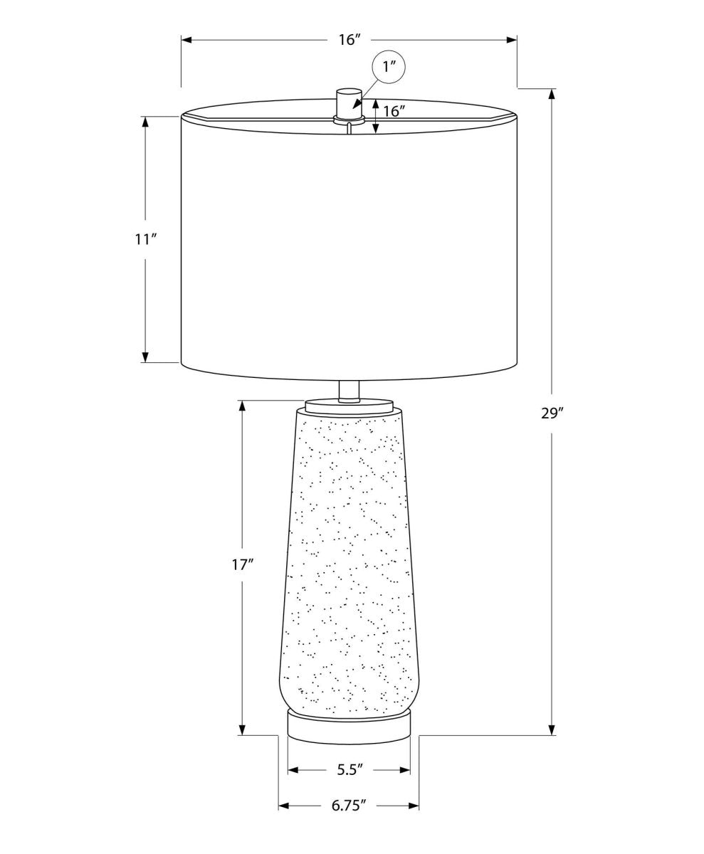 Modern Grey Resin Table Lamp With Ivory Shade - Sleep Galleria