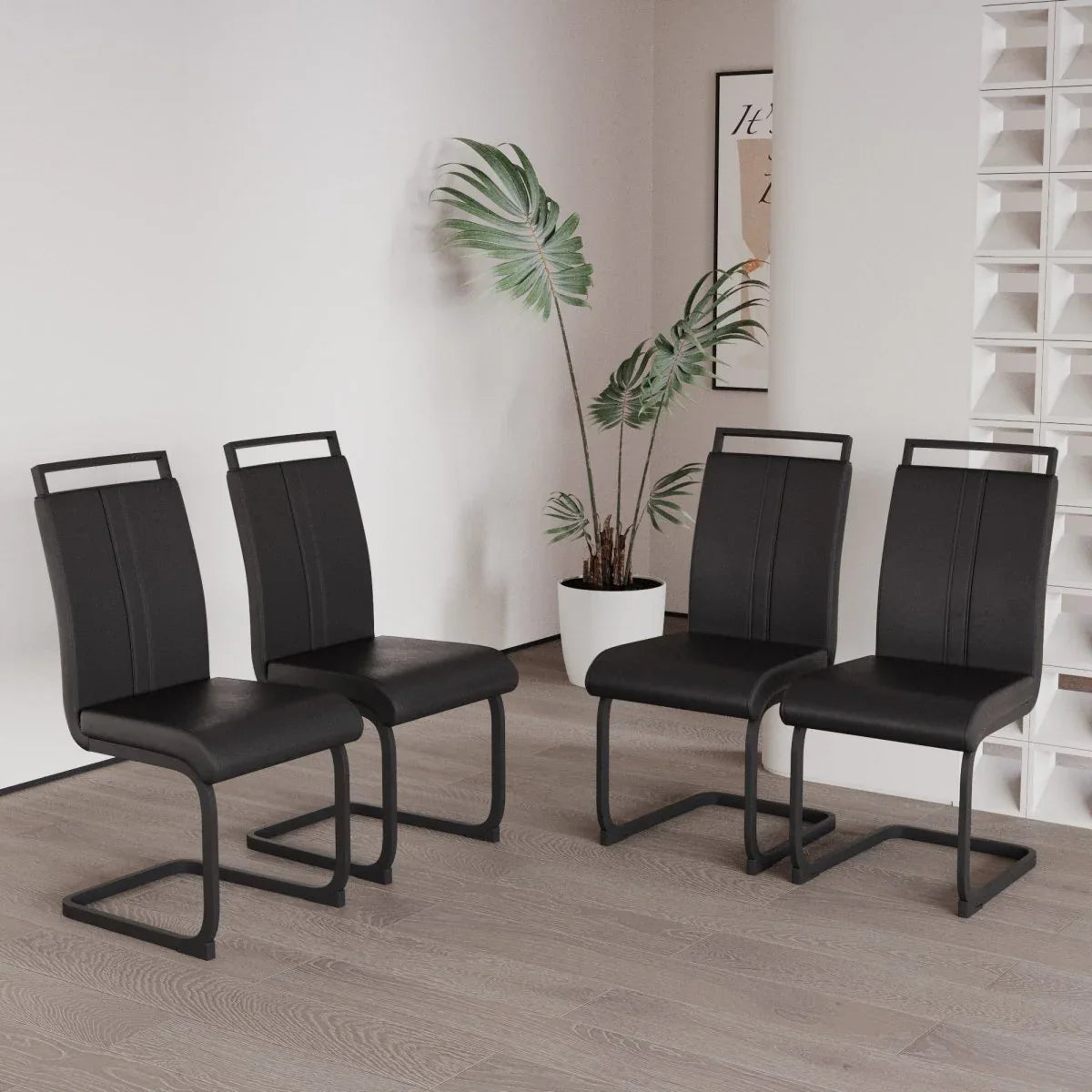 Modern MDF Wood Rectangle Dining Table With Chairs Set - Omega Lifestyles