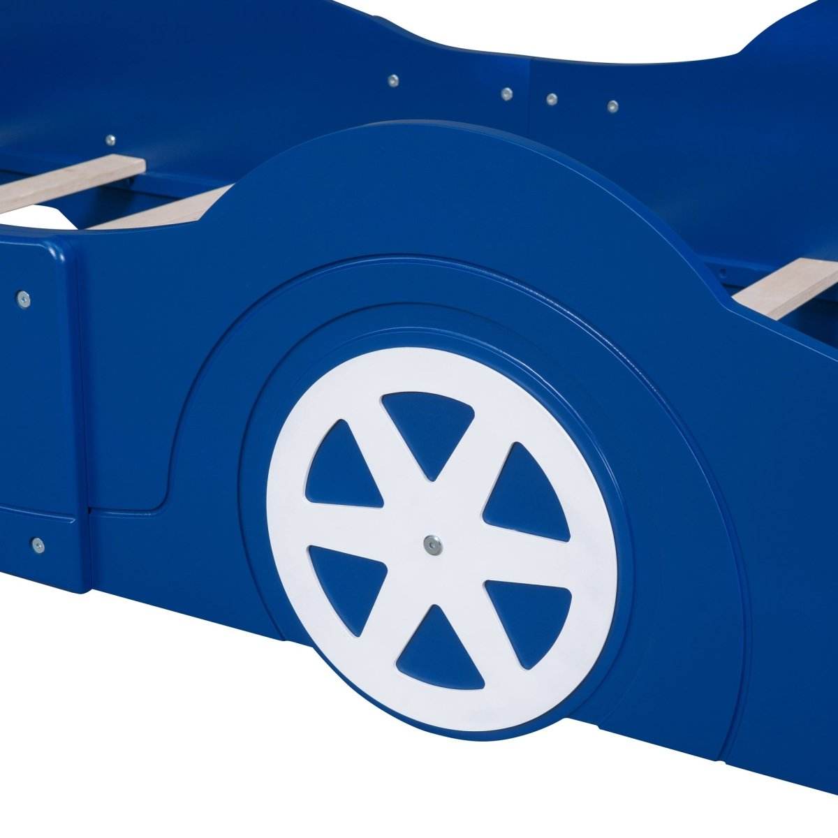 Race Car Twin Platform Bed With Safety Rails - Sleep Galleria