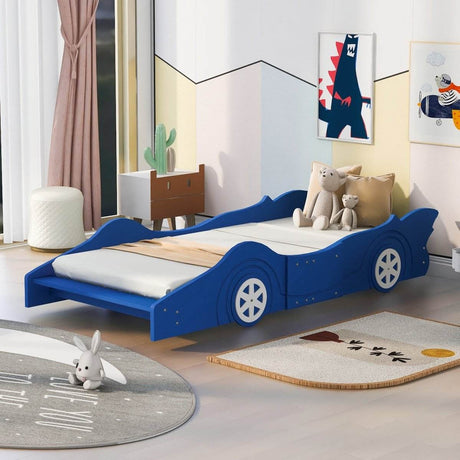 Race Car Twin Platform Bed With Safety Rails - Sleep Galleria