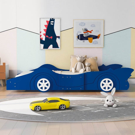 Race Car Twin Platform Bed With Safety Rails - Sleep Galleria