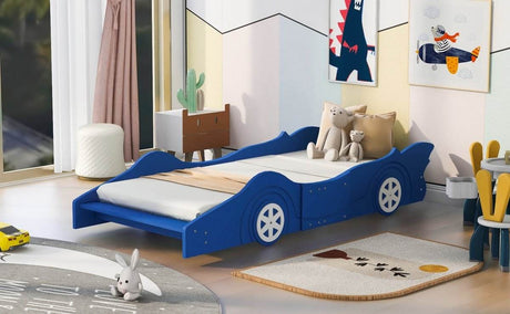 Race Car Twin Platform Bed With Safety Rails - Sleep Galleria