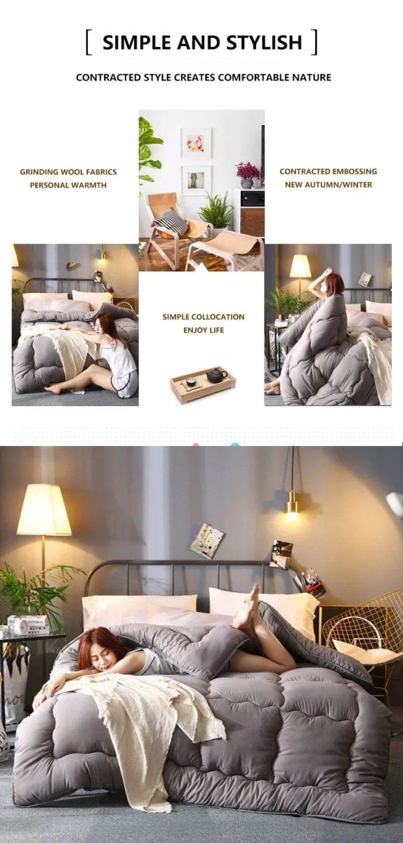 Thick Quilted Soft Warm Polyester Winter Blanket - Sleep Galleria