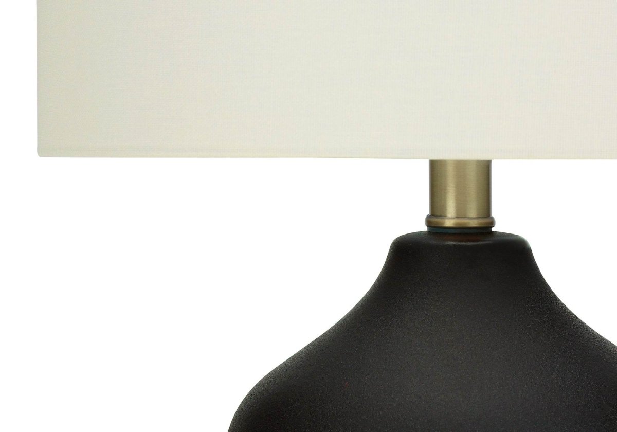 Transitional Black Ceramic Base Ivory Drum Table Lamp - Sleep Galleria