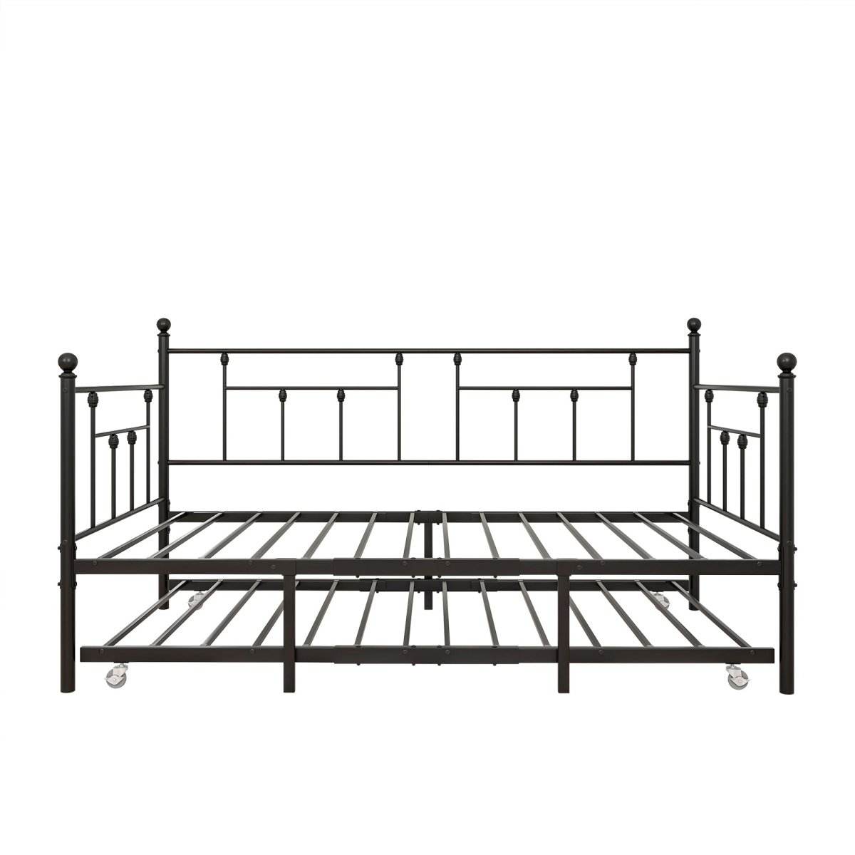 Twin Metal Day Bed Frame With Adjustable Trundle - Sleep Galleria
