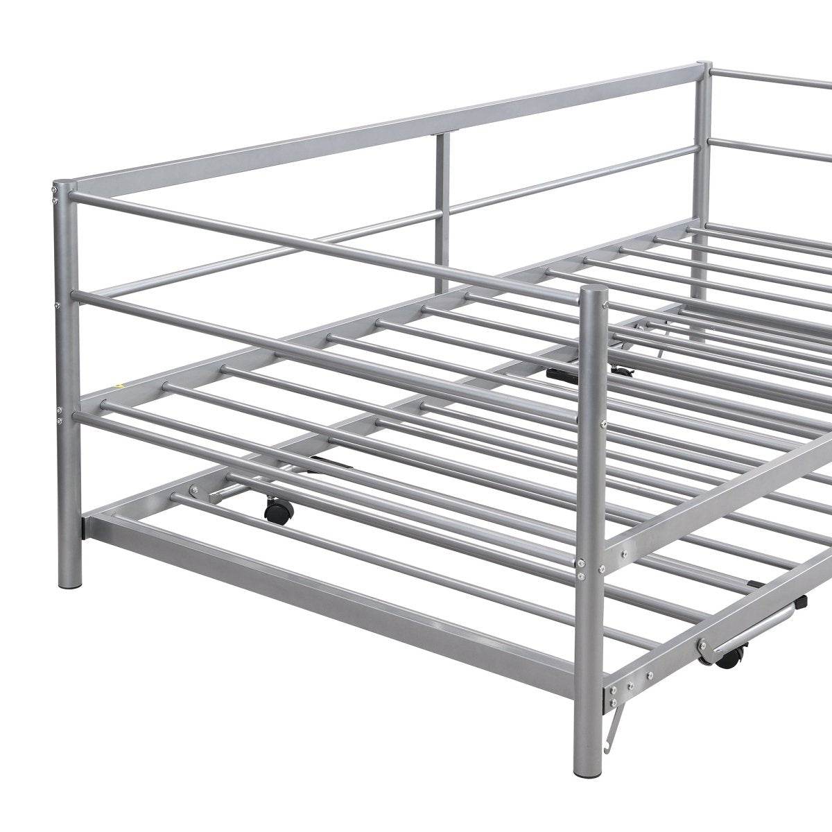 Twin Metal Daybed With Adjustable Pop-Up Trundle - Sleep Galleria