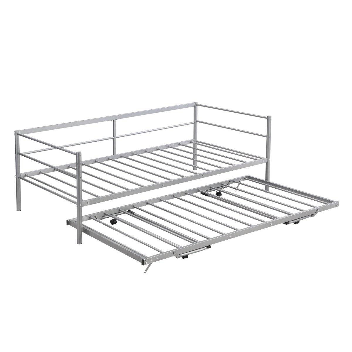 Twin Metal Daybed With Adjustable Pop-Up Trundle - Sleep Galleria
