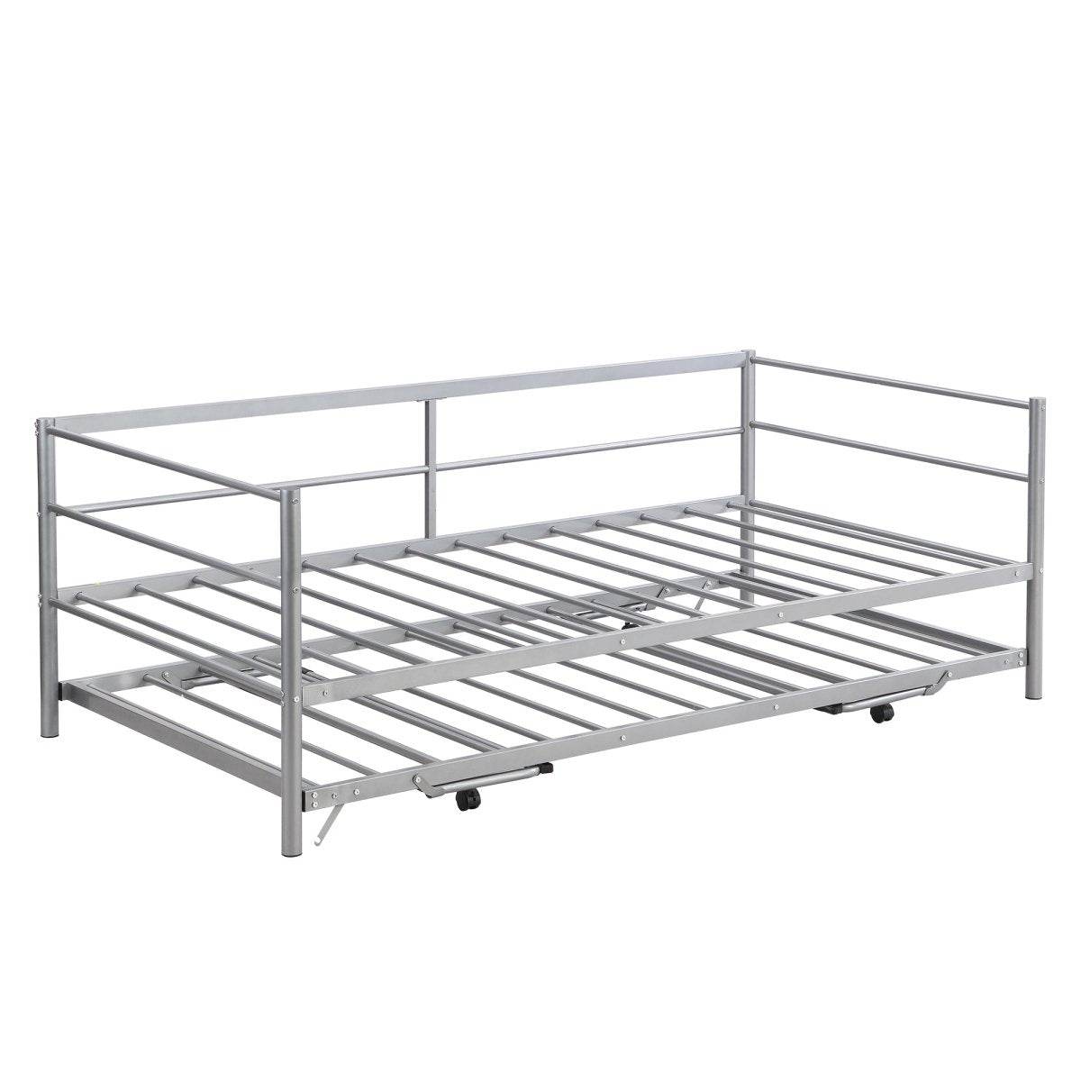 Twin Metal Daybed With Adjustable Pop-Up Trundle - Sleep Galleria