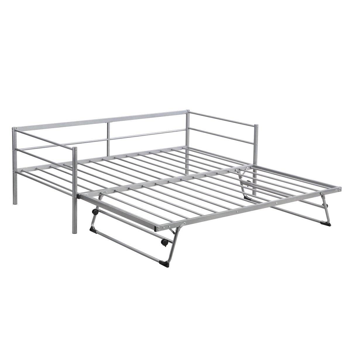 Twin Metal Daybed With Adjustable Pop-Up Trundle - Sleep Galleria