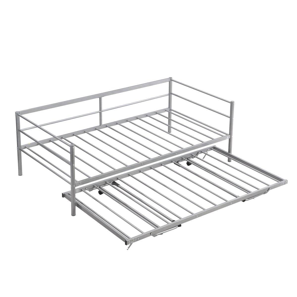 Twin Metal Daybed With Adjustable Pop-Up Trundle - Sleep Galleria