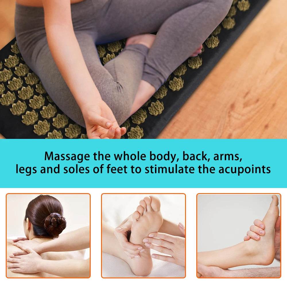 Shiatsu Acupressure Mat Cotton Spike Massage Pad - Sleep Galleria