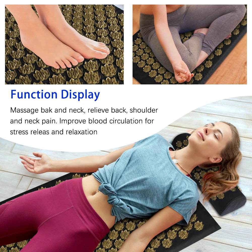 Shiatsu Acupressure Mat Cotton Spike Massage Pad - Sleep Galleria