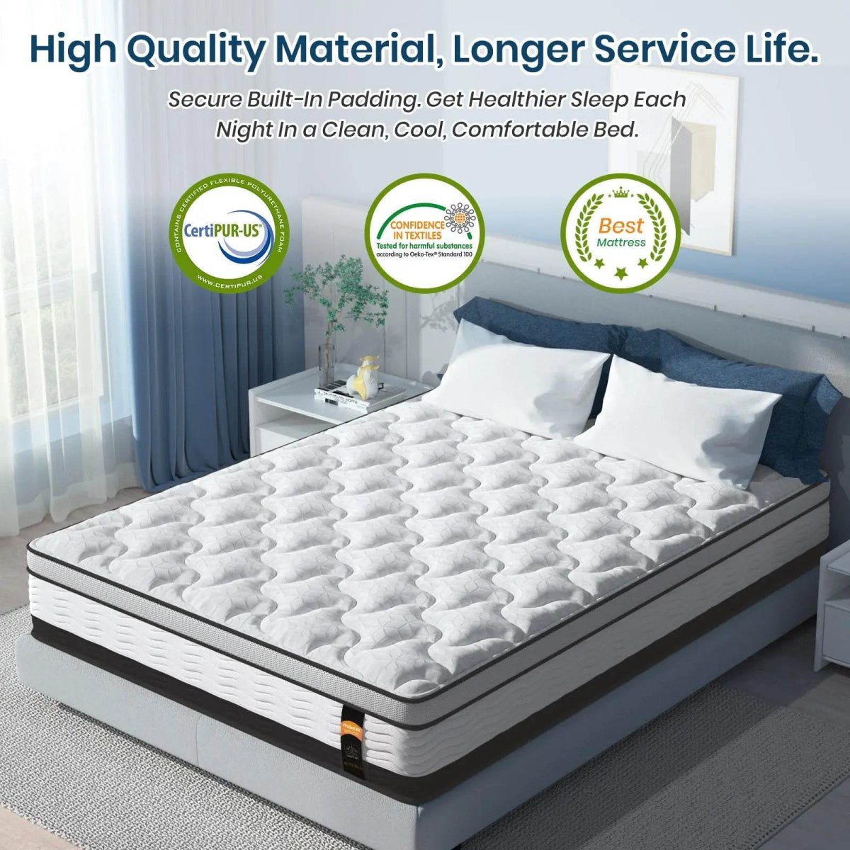 12-Inch Cooling Gel Hybrid Mattress - Sleep Galleria
