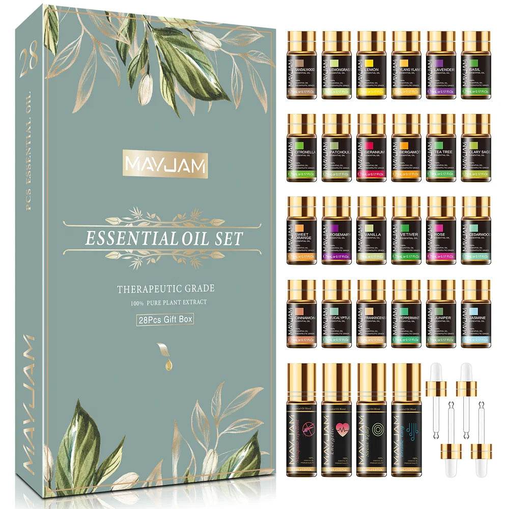 28-Piece Natural Essential Oils Diffuser Set - Sleep Galleria