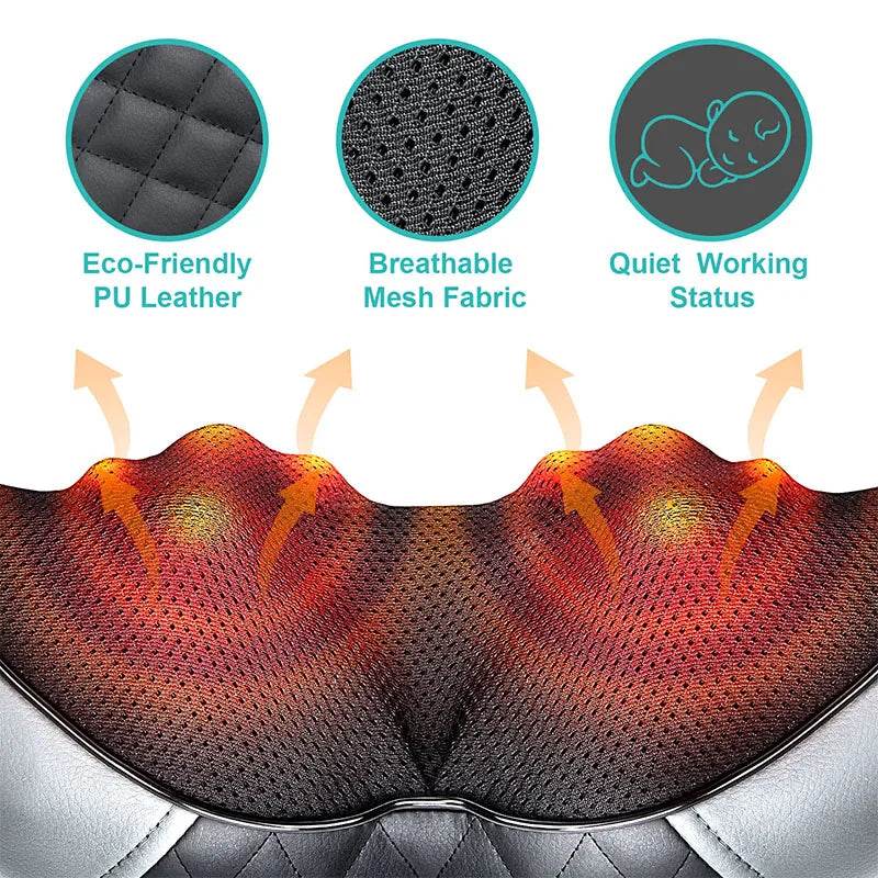 Shiatsu Heated Neck And Back Kneading Massager Pillow - Sleep Galleria
