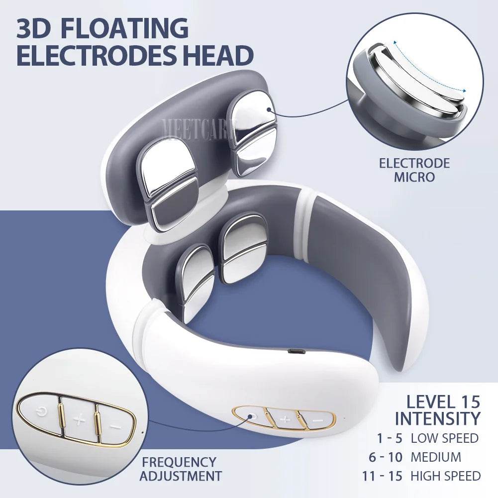 Smart Wireless Neck Massager With Heating TENS Pulse - Sleep Galleria