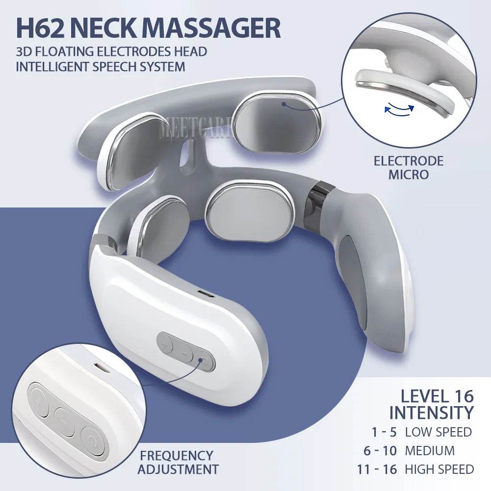 Smart Wireless Neck Massager With Heating TENS Pulse - Sleep Galleria