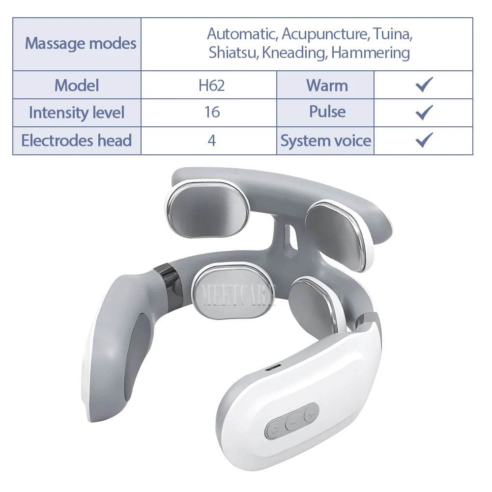 Smart Wireless Neck Massager With Heating TENS Pulse - Sleep Galleria