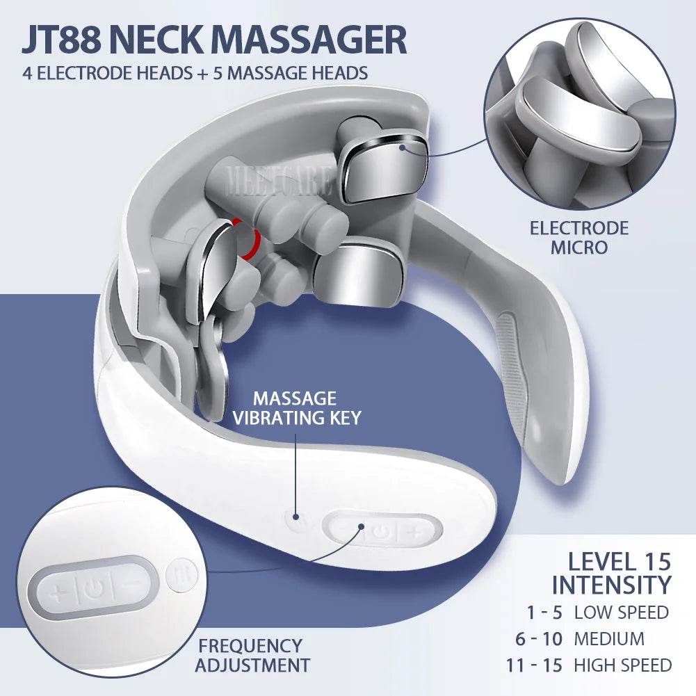 Smart Wireless Neck Massager With Heating TENS Pulse - Sleep Galleria
