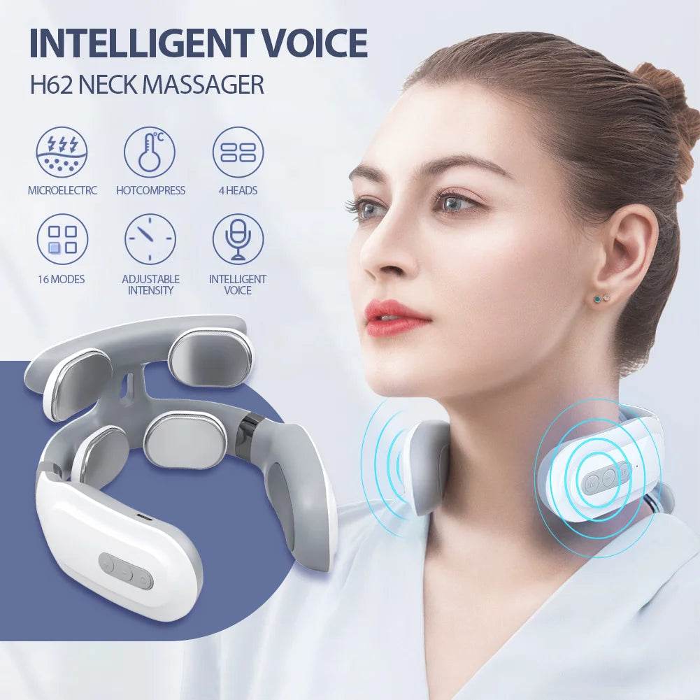 Smart Wireless Neck Massager With Heating TENS Pulse - Sleep Galleria