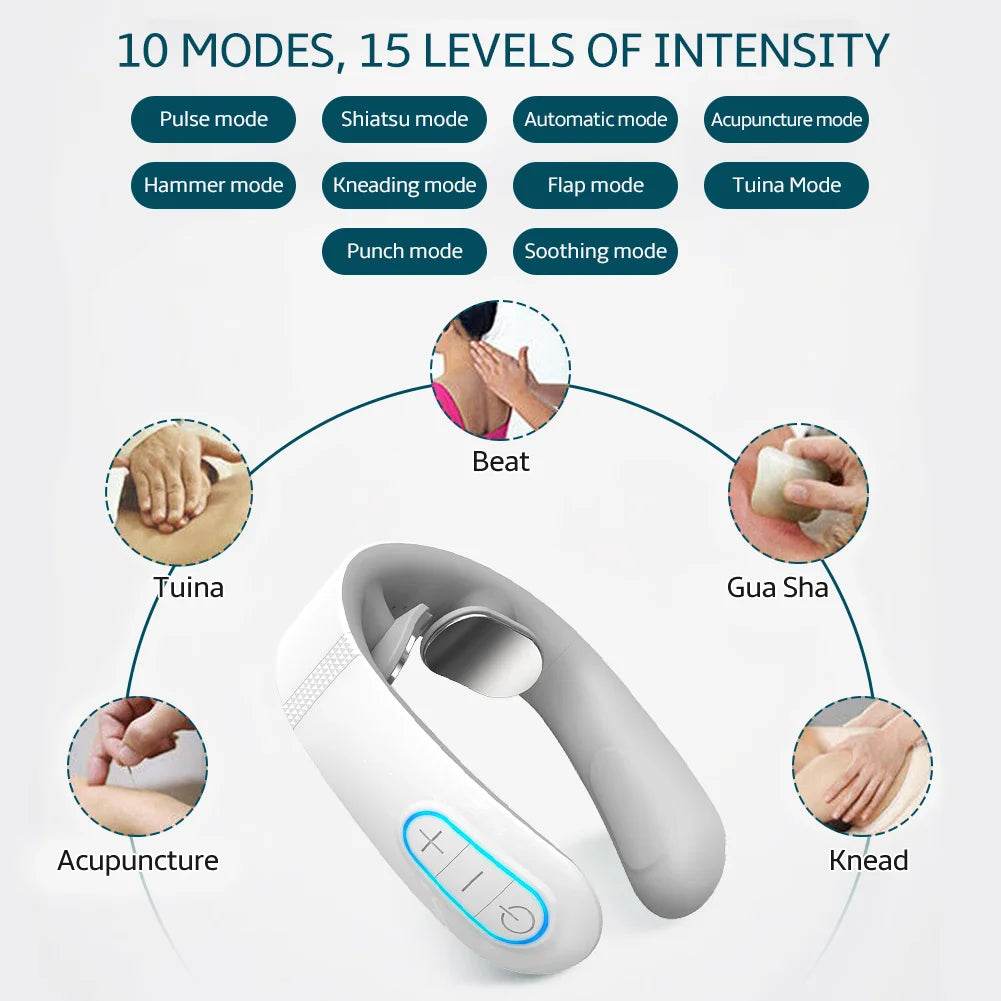 Smart Wireless Neck Massager With Heating TENS Pulse - Sleep Galleria
