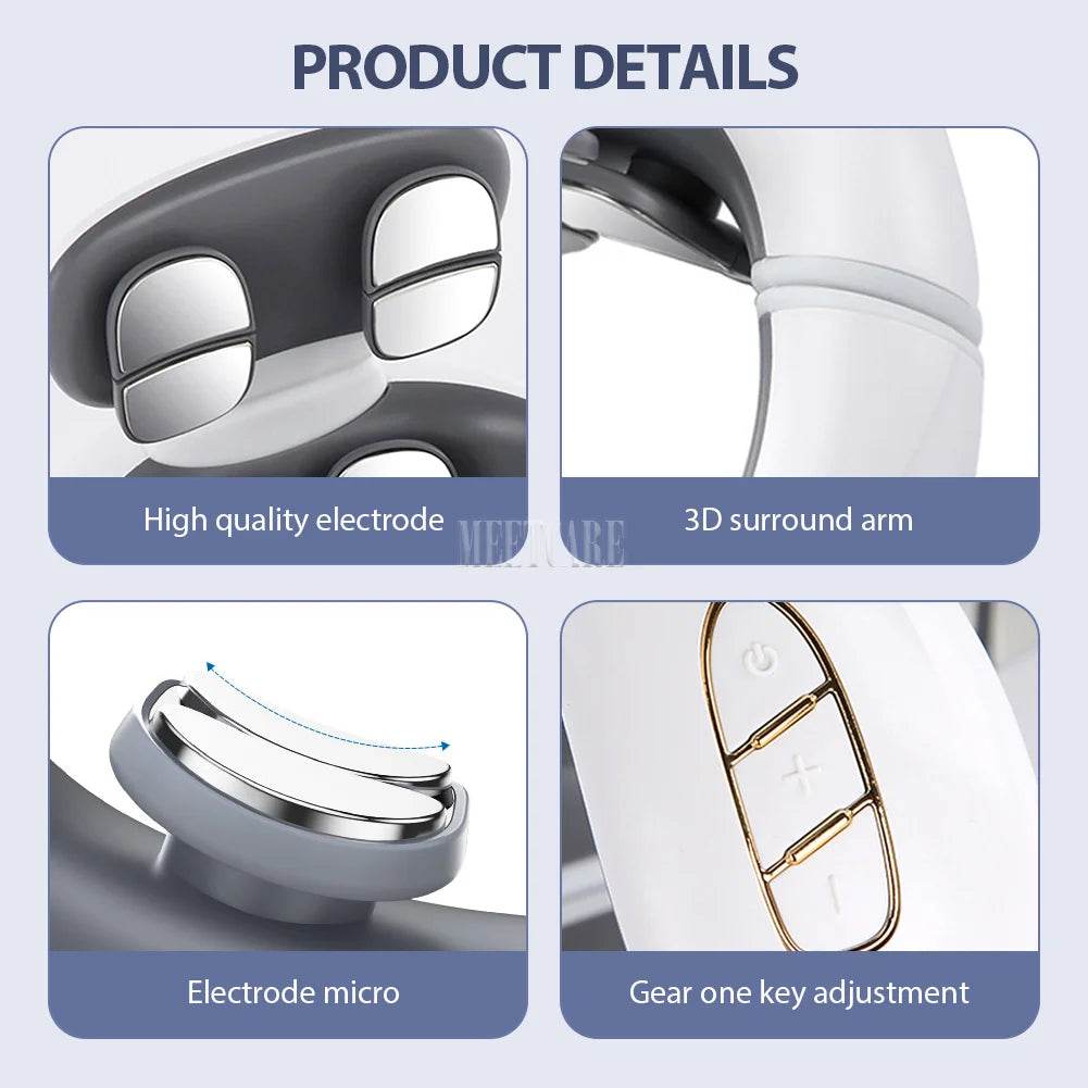 Smart Wireless Neck Massager With Heating TENS Pulse - Sleep Galleria