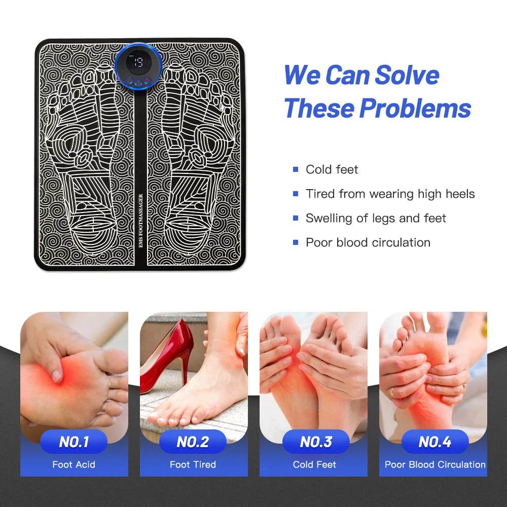 Electric Foot Massager Pad With Muscle Stimulation - Sleep Galleria