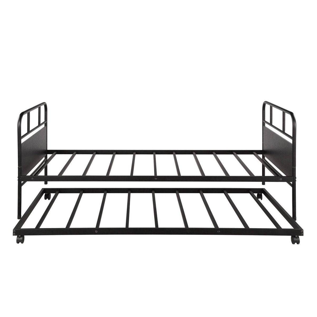 Twin Metal Daybed Frame With Trundle Built - In Casters - Merax - Omega Lifestyles