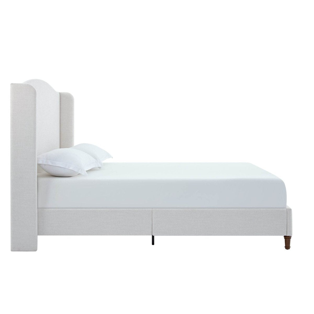 Queen Minimalist Upholstered Wingback Chenille Bed Frame - Minimalist Designs - Omega Lifestyles