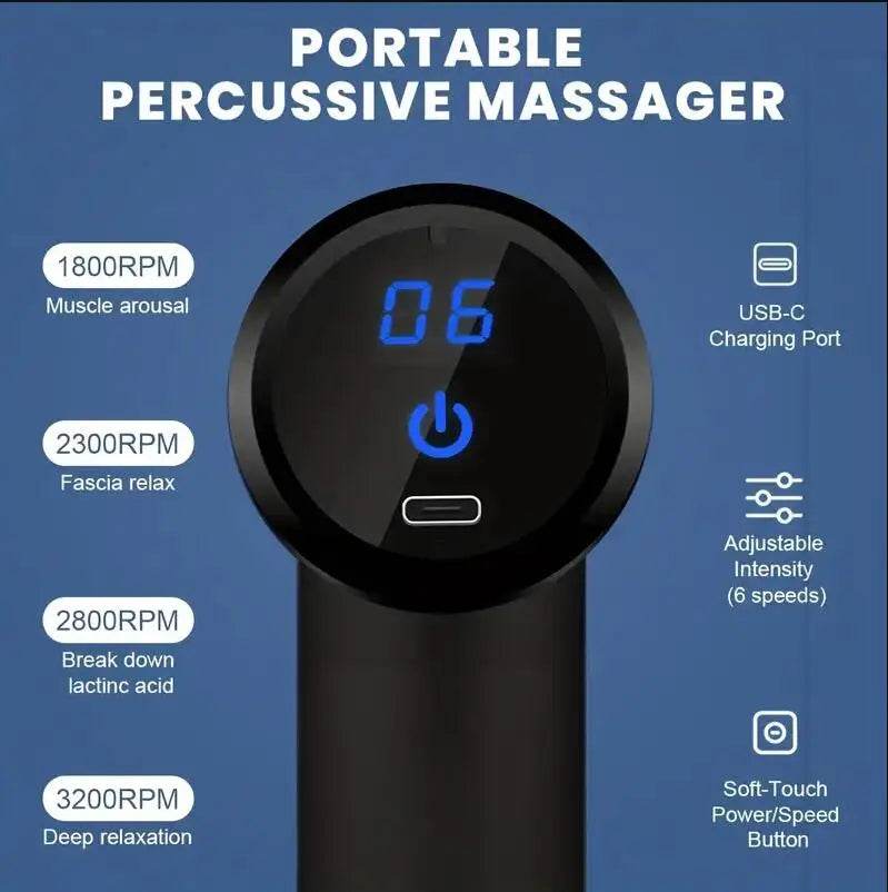 Rechargeable Portable Mini Muscle Percussion Massage Gun - Sleep Galleria
