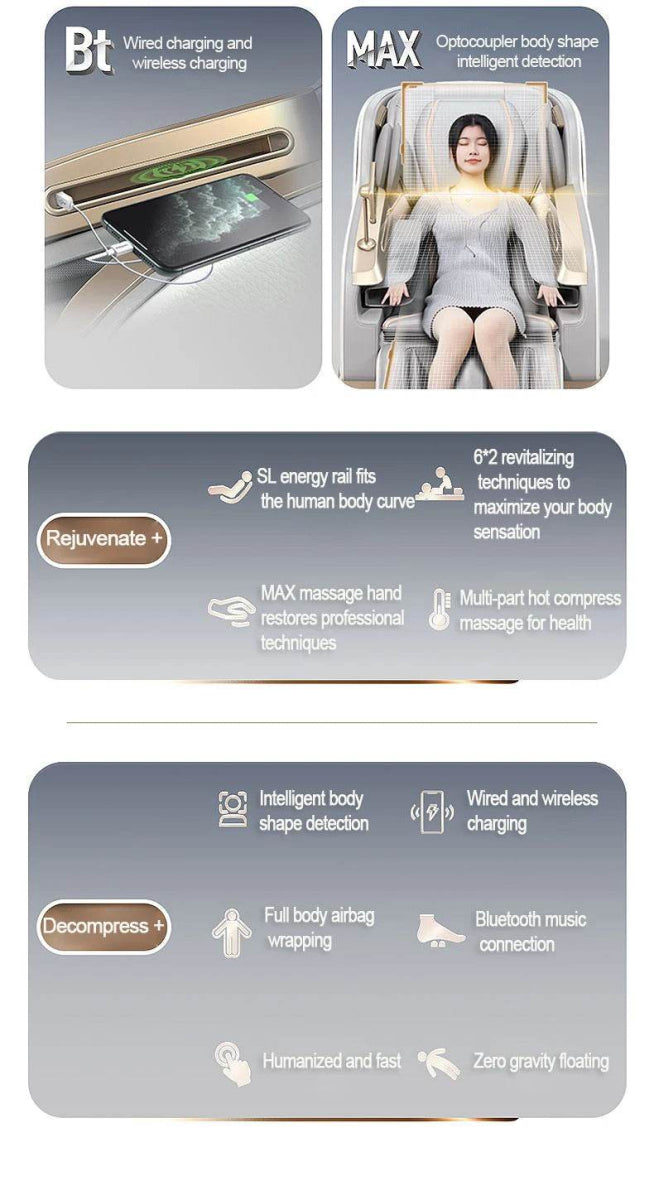 Mizuka StreamGlow 4D SL-Track Shiatsu Massage Chair - Omega Lifestyles