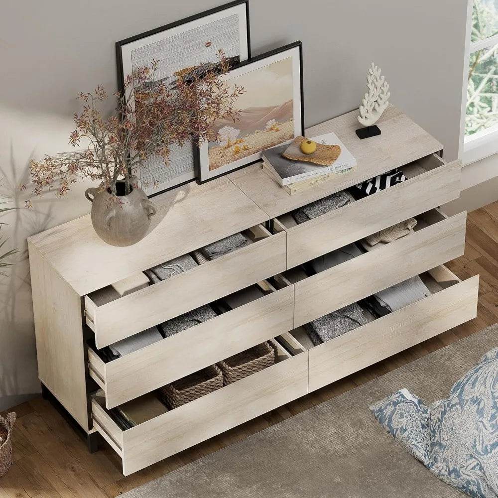 Modern Light Oak Dresser And Nightstand Set Of 3 - Omega Lifestyles