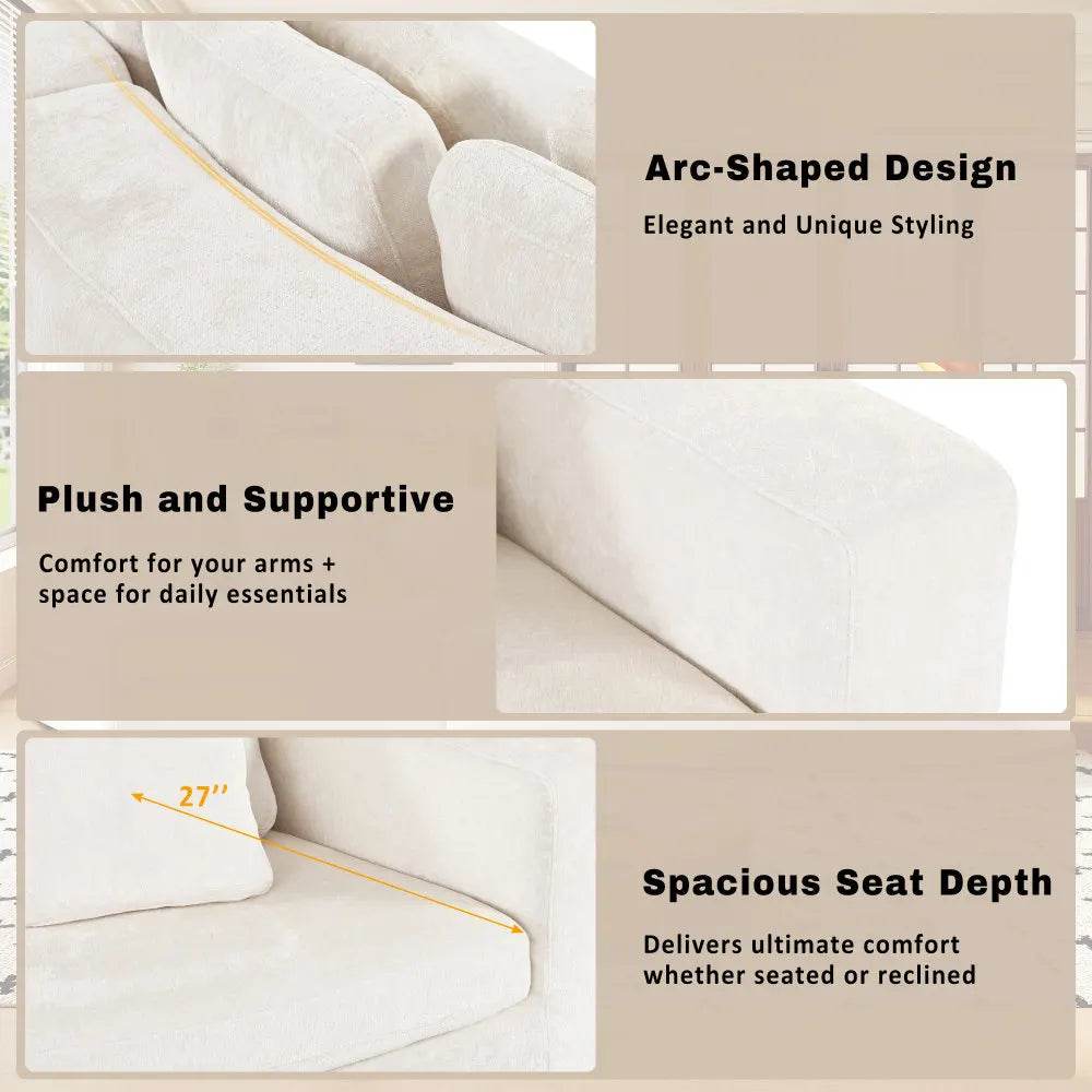 2-Piece Chenille Modular Curved Sectional Sofa Set - Omega Lifestyles