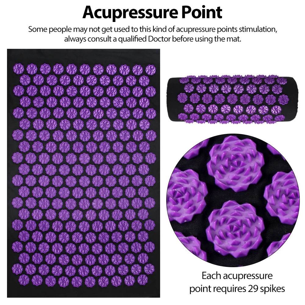 Acupressure Yoga Mat with Spike Needle Cushion - Omega Lifestyles