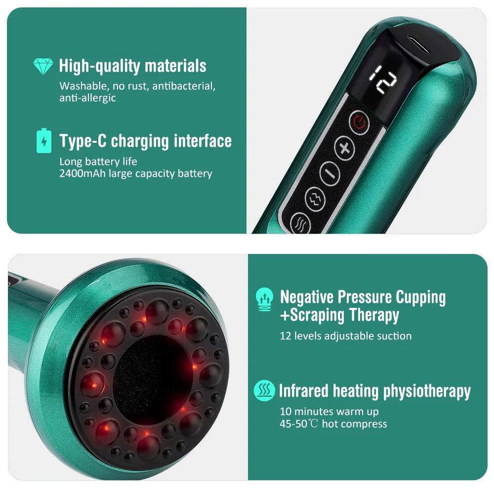 Intelligent Rechargeable Electric Cupping Massage Device - Sleep Galleria