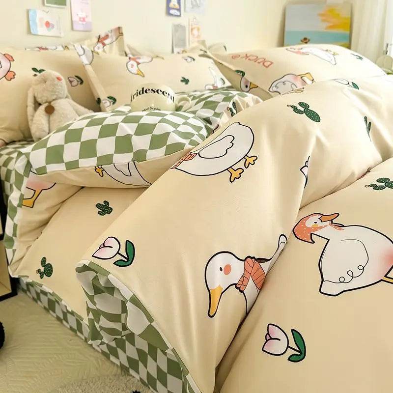 Cute Cartoon Bedding Set with Duvet Cover and Pillowcases - Sleep Galleria