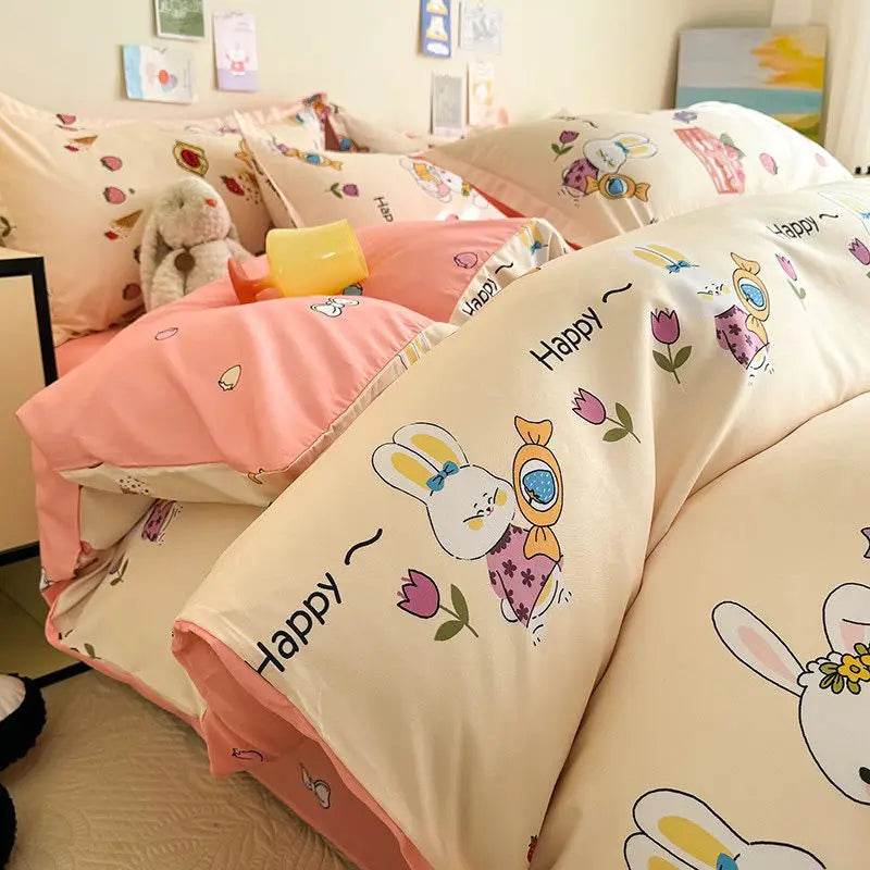 Cute Cartoon Bedding Set with Duvet Cover and Pillowcases - Sleep Galleria