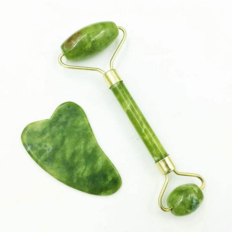 Set of 2 Natural Jade Facial Scraping Massage Tools - Sleep Galleria