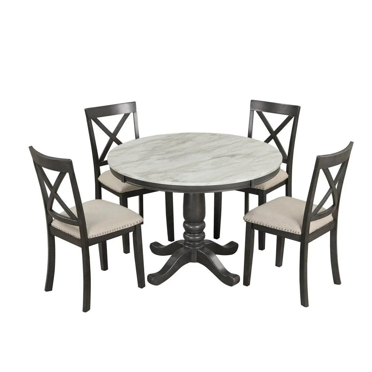 5-Piece Solid Wood Dining Table and Chairs Set - Omega Lifestyles