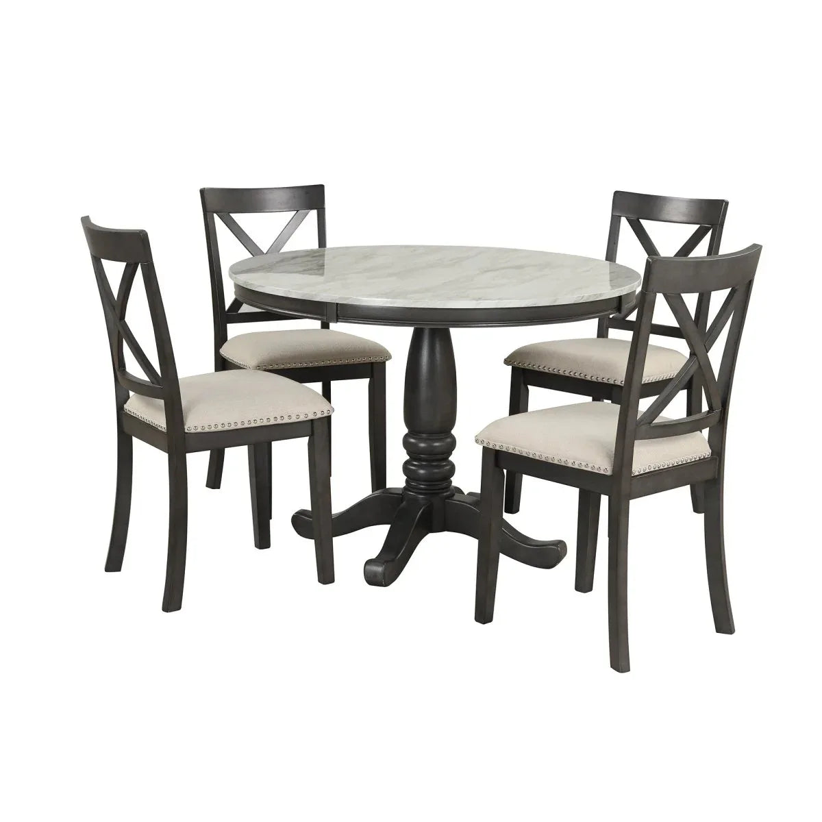 5-Piece Solid Wood Dining Table and Chairs Set - Omega Lifestyles