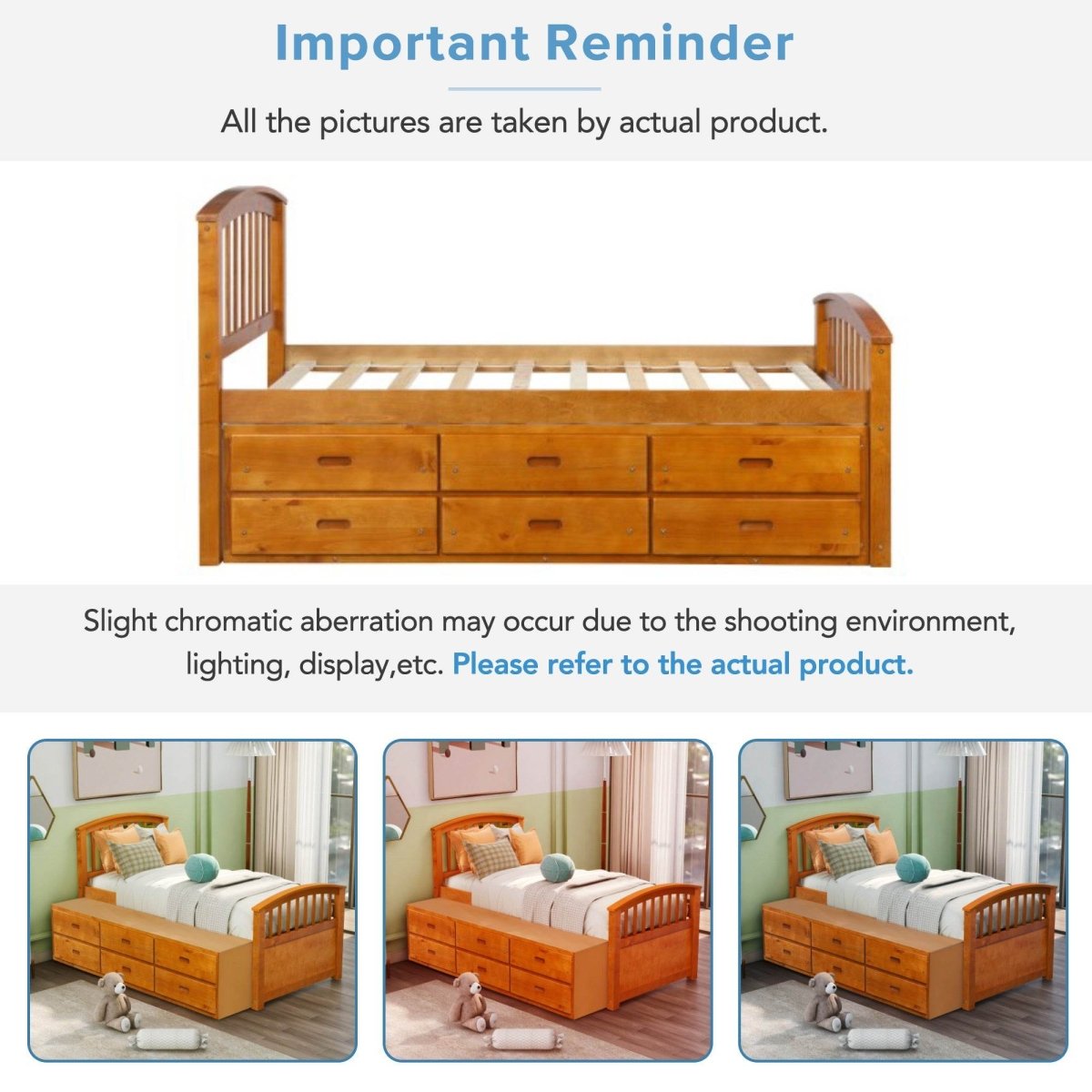 Solid Wood Platform Storage Bed with 6 Drawers - Sleep Galleria