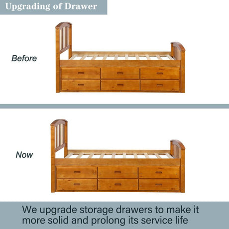 Twin Solid Wood Platform Storage Bed With Drawers - Sleep Galleria