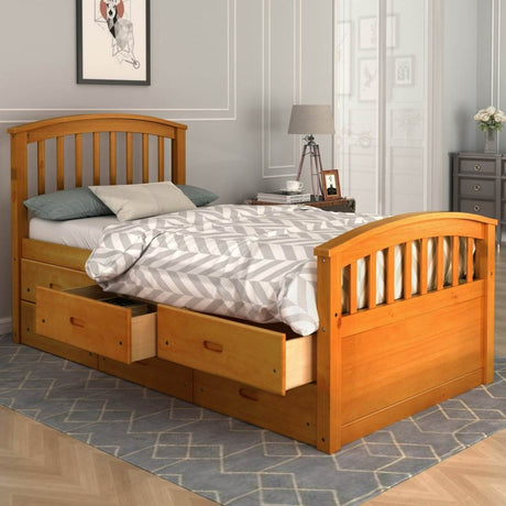 Twin Solid Wood Platform Storage Bed With Drawers - Sleep Galleria