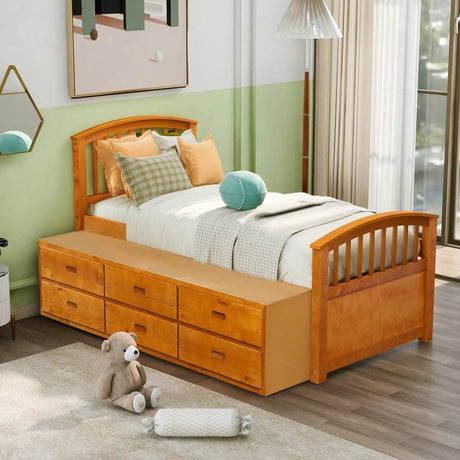 Twin Solid Wood Platform Storage Bed With Drawers - Sleep Galleria
