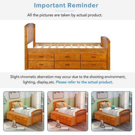 Twin Solid Wood Platform Storage Bed With Drawers - Sleep Galleria