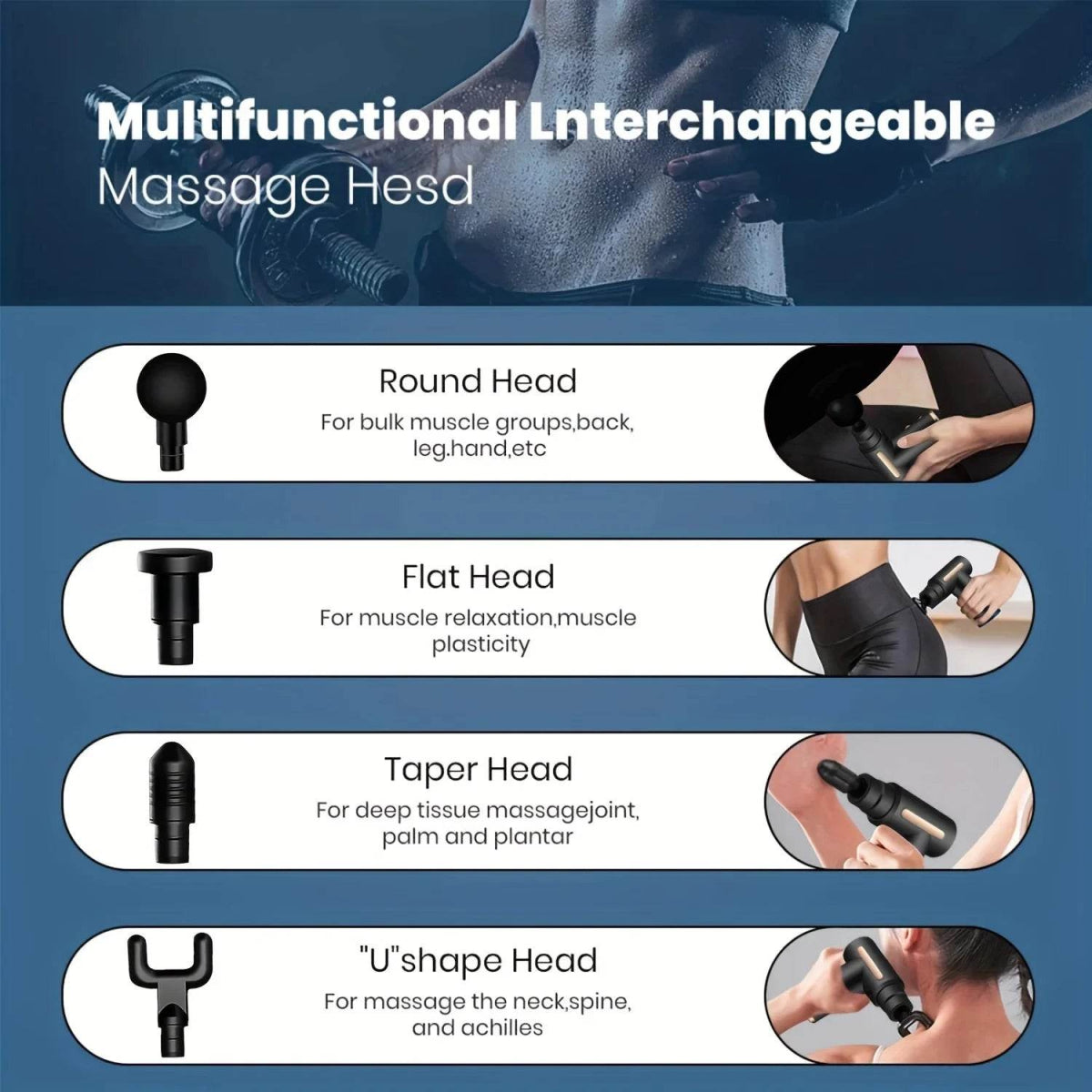 Portable Deep Tissue Electric Percussion Massage Gun - Sleep Galleria