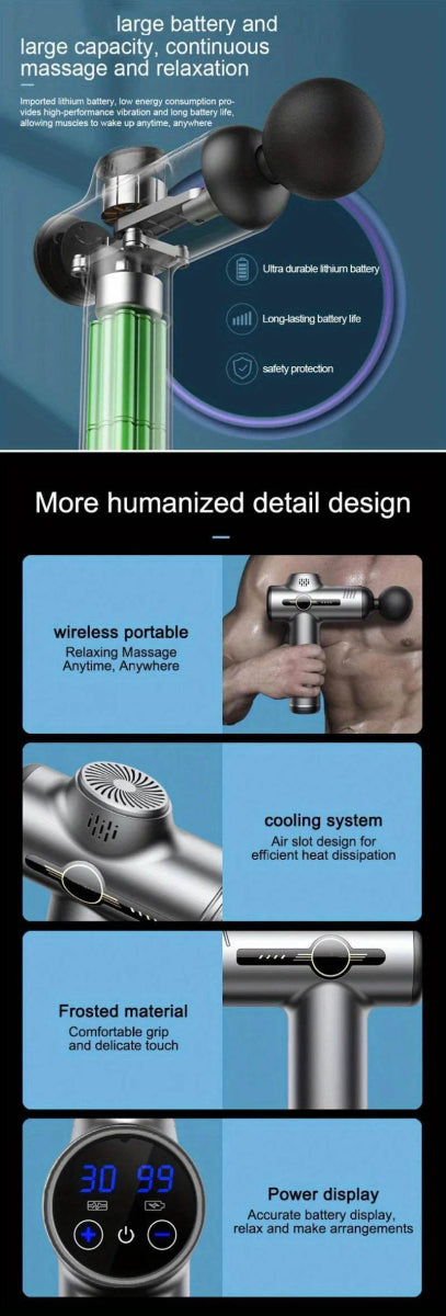 Portable Deep Tissue Electric Percussion Massage Gun - Sleep Galleria