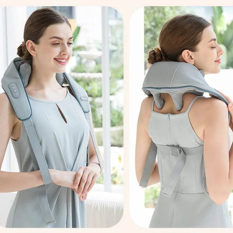 PU Leather Multifunctional Neck And Shoulder Massage Device - Omega Lifestyles