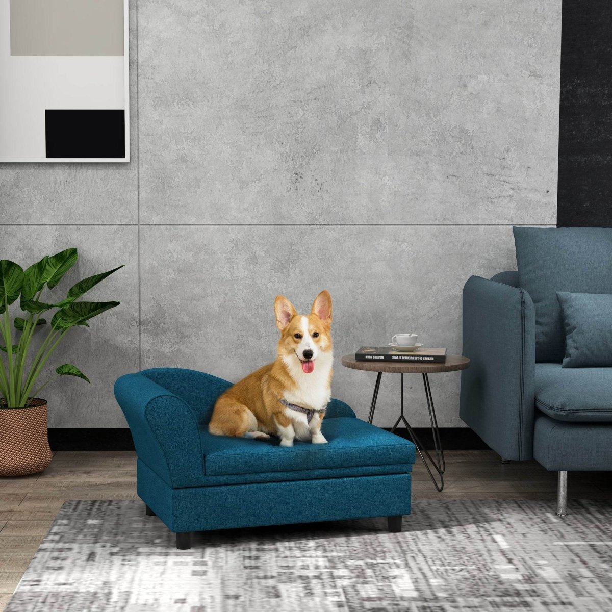 Elevated Pet Sofa Bed With Storage And Tufted Cushion - Sleep Galleria