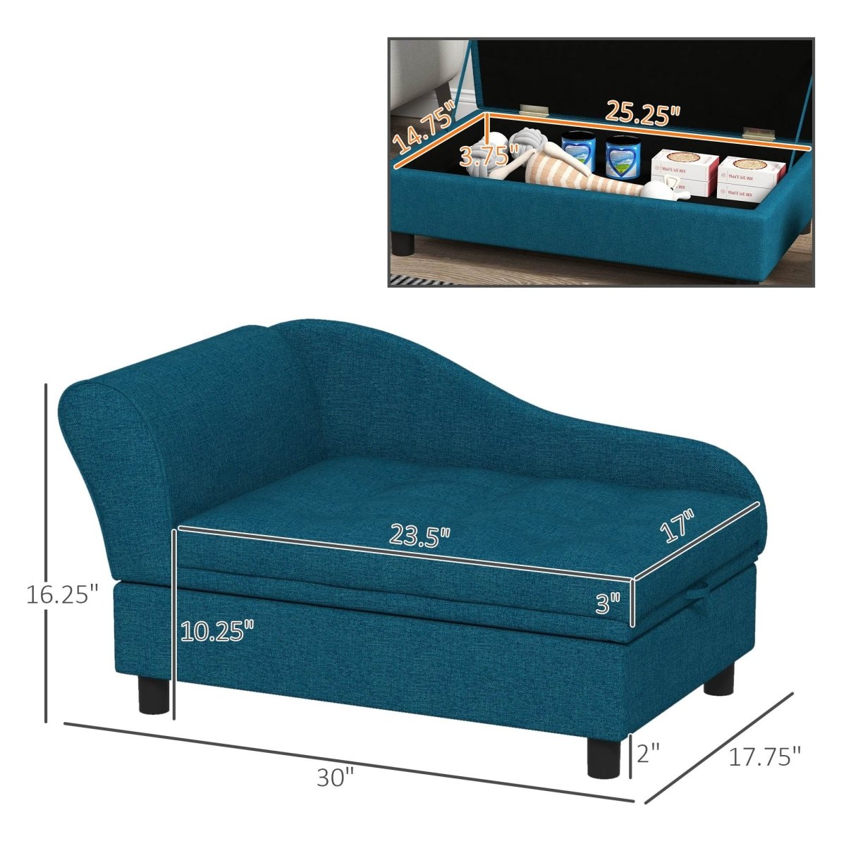 Elevated Pet Sofa Bed With Storage And Tufted Cushion - Sleep Galleria